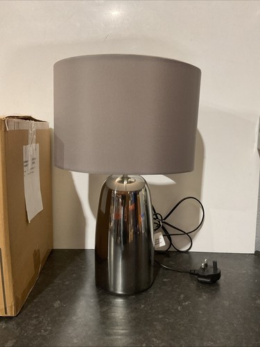 Touch table lamp grey - lamp, chrome