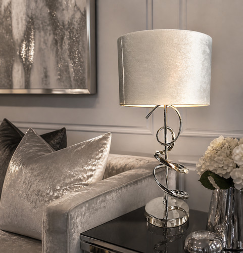 Sculptural swirl table lamp - sculptural,